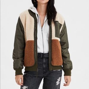 American Eagle Reversible Sherpa Bomber Jacket